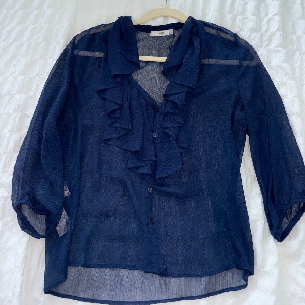 Sheer Ruffle Blouse